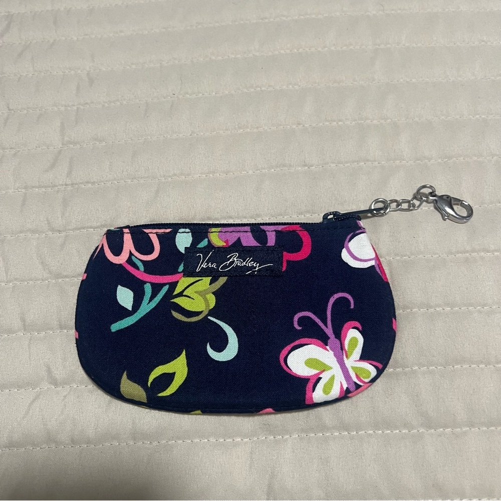 Vera Bradley Navy and Pink Patterned Coin Pouch